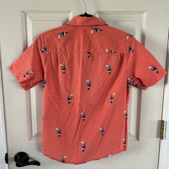Matix Boys Orange Toucan Short Sleeve Button Up Shirt, Sz Large - Picture 12 of 14